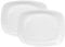 Lot de 2 plat Parma 34 x 24 cm rectangulaire pour anrichten en verre opale blanc