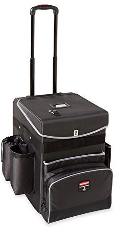 Rubbermaid Commercial Products Executive Quick Cart Größe M Dunkelgrau – Mobiler Reise- & Servicewagen für Housekeeping, Außendienst, medizinisches Personal, Pflege & Lehrer – 1902466