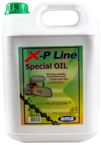 Ama Xp-Line EcoPlus Kettensägen-Kettenöl: 5 Liter Kanister, pflanzlich und biologisch abbaubar, Made in Italy