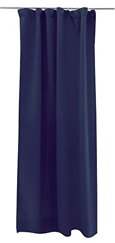 Victoria M. Aurora Verdunkelungsvorhang Blickdicht Thermovorhang mit Kräuselband, für Gardinenstangen und -schienen 140 x 245cm, Blau