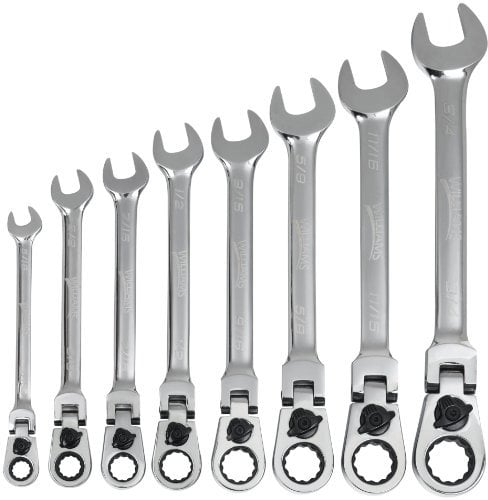 Williams WS-1168RCF 8-Piece Reversible Flex Head Ratcheting Combination Wrench Set