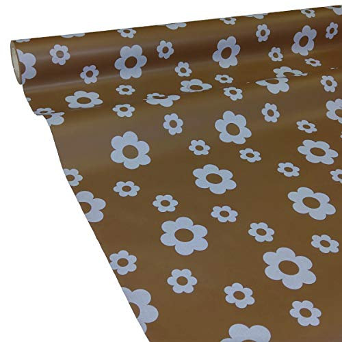 JUNOPAX Papiertischdecke 50m x 1,15m Blüte braun