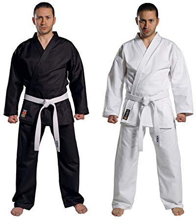 Kwon - Dobok per Taekwondo e Karate, kimono per arti marziali e sport da combattimento, Nero , 130