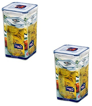 2 X Lock Lock Aufbewahrungsbehälter eckig & 4L (135.3 ml)