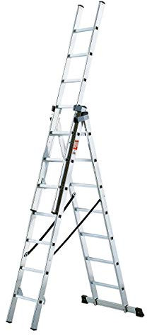Rolser - ESCALERA de Aluminio Plateado, 7 Pasos, ind003