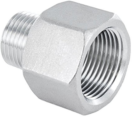 KI Edelstahl Reduzierstück neg. Muffennippel V4A Gewindefitting IG x AG - 1/2 x 1/4