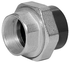 Union PVC pression fer-pvc droit FF 50x60 63 fonte galvavec pvc