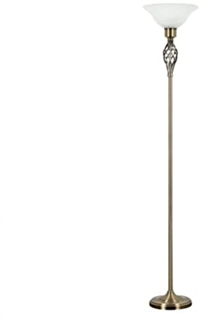 MiniSun | Antique Gold Barley Twist Floor Lamp with a Frosted Alabaster Shade | Floor Lamps & Torchieres, Home Décor & Improvement Essential