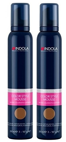 Indola Colour Mousse 200 ml – Medium braun X2
