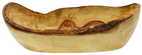 Olive Wood Madera de Olivo ea31l25 rústico Pan/Fruta Plato, Grano/Natural