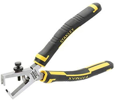 Stanley 0-89-873 max Steel Pince À Dénuder 160 mm Gamme Fatmax - Fabriqués en France - Vis de Réglage - Acier Trempé - Poignée Bi matière - Conforme Aux Normes DIN 5745 et NF E 73-102