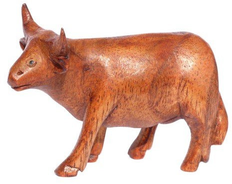 Wogeka Schöne Kuh Holz Tier Figur Dekoration Handarbeit Schnitzerei Geschenk-Idee Stier KTier 14
