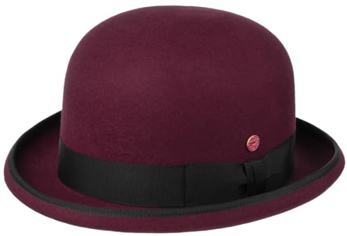 Mayser Viril Melone Hut Bowler Herrenhut (57 cm - Bordeaux)