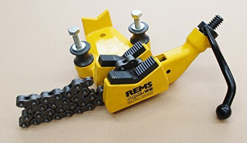Rems AQUILA WB (Ketten-Rohrspannstock Werkbank, ⌀ 10-165 mm, mit Doppelspannbacken, Rohrauflage, Biegevorrichtung) 120250 R