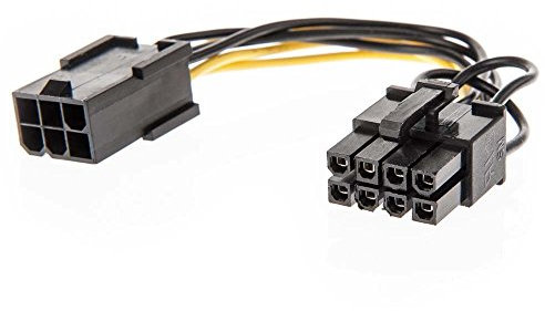 LINDY 0.15m PCIe 6 Pin Female to 8 Pin Male Power Adapter Cable