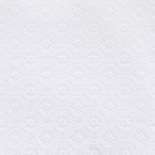 Brewster RD0151 Floral Squares Wallpaper, 20.5x2x2, White