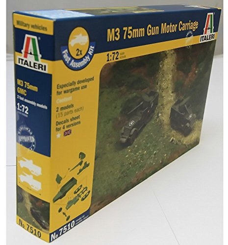 Italeri 510007510-1:72 M3 75mm Half Tank, Fahrzeuge