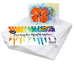 folia 2330 - Encaustic - Malkarten, DIN A4 Format, 50 Blatt, stark verdichtetes, sehr glattes Spezialpapier für die Wachsmaltechnik