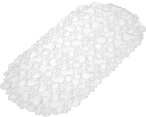 Croydex Bubbles Non-Phthalate Slip-Resistant PVC Suction Bath Mat, Clear, 70 x 35cm