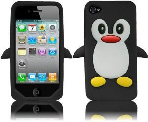 SKS Distribution® Black Penguin Silicone Case/Cover for Iphone 4 / 4S