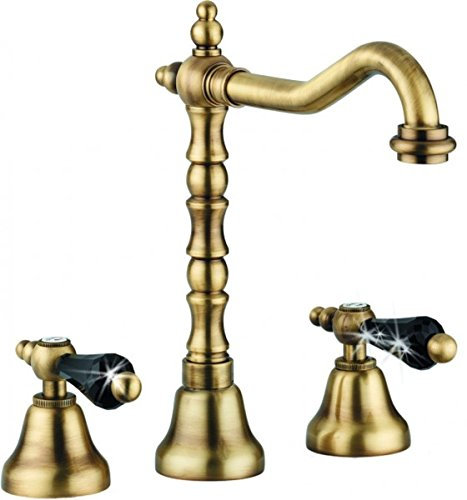 Casa Padrino Luxus Bad Zubehör - Jugendstil Retro Waschtisch Armatur Dreilochbatterie Altgold/Bronze Serie Milano - Made in Italy