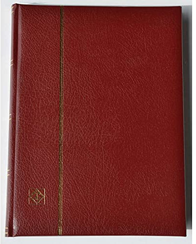 Goldhahn Leuchtturm Premium 64 schwarze Seiten A4 Briefmarkenalbum Einsteckbuch wattierter Ledereinband bordeaux Briefmarken für Sammler