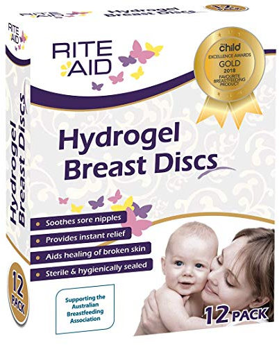 Rite Hilfe Hydrogel Brustpflaster (12 Stück) – Hilft bei der Heilung rissiger und wunder Brustwarzen