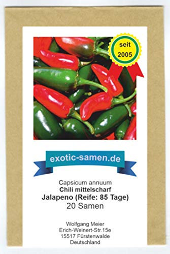 Mittelscharfes Chili zum Grillen, Füllen, Braten - Chili Jalapeno - 20 Samen
