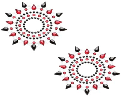 Petits JouJoux Gloria Brustschmuck (2er Set), schwarz/rot, 1er Pack (1 x 1 Stück)