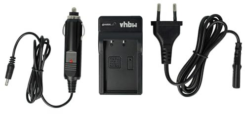 vhbw Ladegerät kompatibel mit Olympus Pen E-P1, E-P2, E-P3, E-P7, E-PL1, E-PL3 Kamera Camcorder-Akku - Ladeschale + Kfz-Adapter, Ladekontrollanzeige
