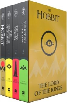 By J. R. R Tolkien The Hobbit and The Lord of the Rings (Box Set of Four Paperbacks) (Film tie-in edition) [Paperback]