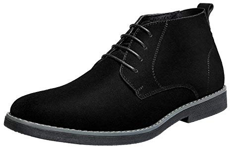 Bruno Marc Stivaletti Chukka Invernali da Uomo Stivaletti Stringati in Pelle Scamosciata Stivali Uomo Desert Boots,Size 42,Nero,Chukka
