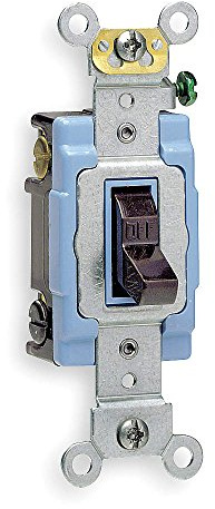 Leviton 20-Amp, 120/277-Volt, Toggle Single-Pole AC Quiet Switch, Commercial Grade, Grounding, CS120-2, Brown
