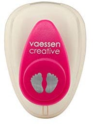 Vaessen Creative 21432-015 Motivstanzer, Small Stanzer Babyfüße, Ausstanzung 0.98 cm Weit, Metall, lila, 5 x 3.4 x 3.8 cm
