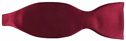 TigerTie Selbstbinder Seidenfliege in bordeaux einfarbig Uni, Spitzenqualität, Querbinder 100% Seide + Aufbewahrungsbox