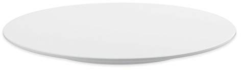 thermohauser Plateau à gâteau en mélamine blanche, rond, diamètre 30 x 2,5 cm, avec pied fixe, plastique