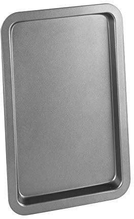 Chef Aid Non-Stick Carbon Steel Baking Tray, Durable Non Stick Coating, Fridge and Freezer Safe, Perfect for Baked Goods and Roasting, 30cm x 18cm, Robust Essential Oven pan, Grey,30x18cm