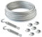COJUNTO 30m cuerda de alambre galvanizado 6mm hebra: 6x19 + 6 abrazaderas + 2 tensores ojetes/gancho