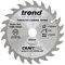 Trend Wood Circular Saw Blade, 150mm Diameter, 20mm Bore, 24 Teeth, 2.4mm Kerf, +15° Hook, TCT, Medium Finish, CSB/15024