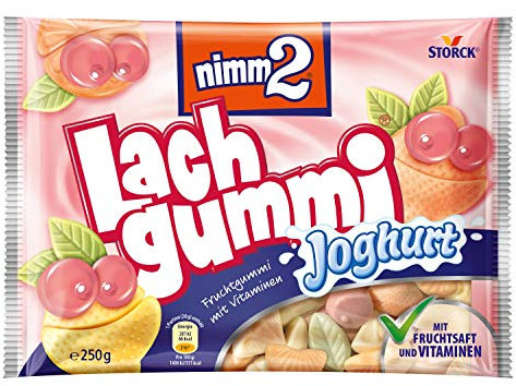 nimm2 Lachgummi Joghurt – 1 x 250g – Fruchtgummi mit Fruchtsaft, Vitaminen und Joghurt