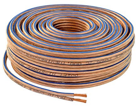 Car Home Audio Speaker Wire Transparent Clear Cable 16AWG 16/2 Gauge (100 feet)