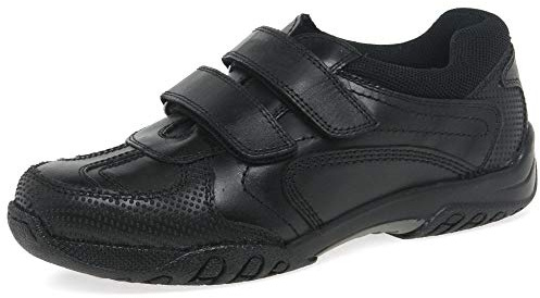 Hush Puppies Jezza Boys Black Leather School Shoe