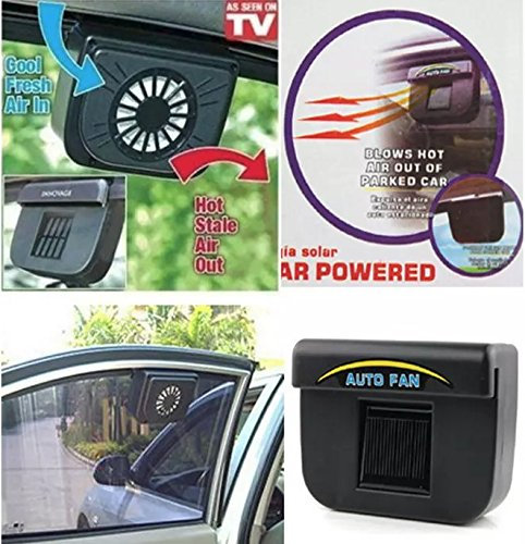 SOLAR POWERED WINDOW HEAT FAN VENTILATOR AUTO COOL PETS AIR VENT CAR VEHICLE VAN AC16