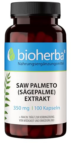 Saw Palmetto Kapseln – 100 Stück mit Sägepalmenextrakt und Niacin sowie ausgewählten Mikronährstoffen von BIOHERBA PZN 18216723