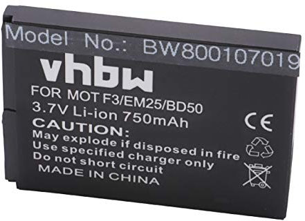 vhbw Li-Ion Akku 750mAh (3.7V) für Smartphone, Telefon, Handy AVM Fritz! Fon C5 wie BD50, SNN5796, SNN5796A, 312BAT006.
