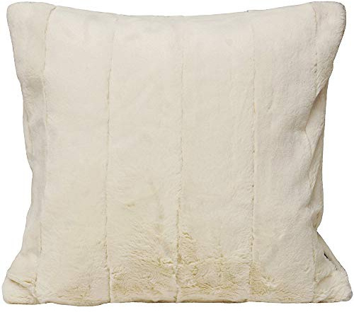 Paoletti Empress Cushion Cover – Soft Faux Fur Velvet Decorative Cushion Case with Concealed Zip for Elegant Home Styling (Cream - 45x45cm)