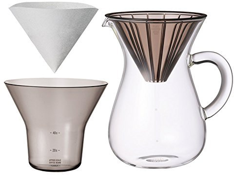 Kinto Carafe à café en verre avec porte-filtre et 20 filtres 1,1 l