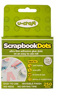 Scrapbook Glue Dots - 250 thin, permanent glue dots on a roll - Double-sided, Sticky, Adhesive Dots for Creative Hobbies, Scrapbooking, Arts & Crafts & Other Projects