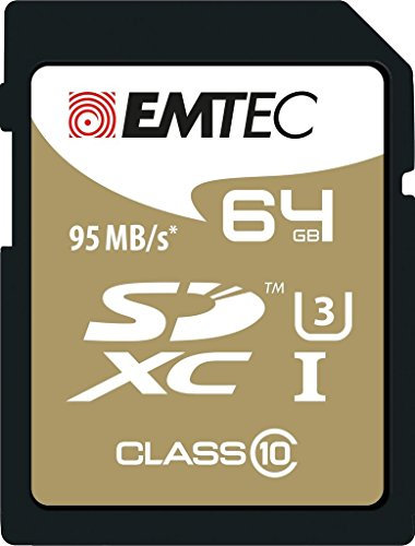 Emtec SpeedIN SD-Speicherkarte 64GB, UHS-I U3 - Class 10, Schreibgeschwindigkeit bis zu 85 MB/s und Lesegeschwindigkeit bis zu 95 MB/s