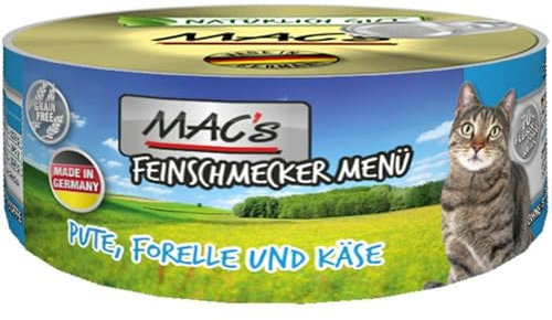 Mac's Katzenfutter getreidefrei Pute + Forelle, 6 x 100 g